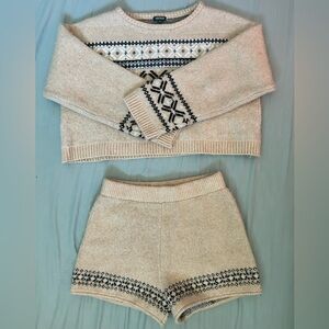 Wild Fable Beige and Black Sweater Set